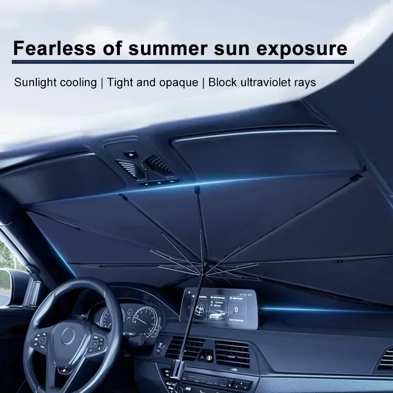 Car Sunshade Windshield Umbrella Foldable - Parasole per Auto, Ombrello Pieghevole per