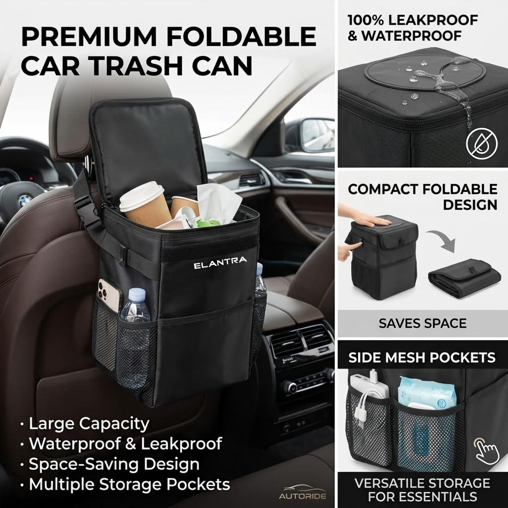 Waterproof Car Trash Can With Lid - Borsa portaoggetti impermeabile per auto, borsa