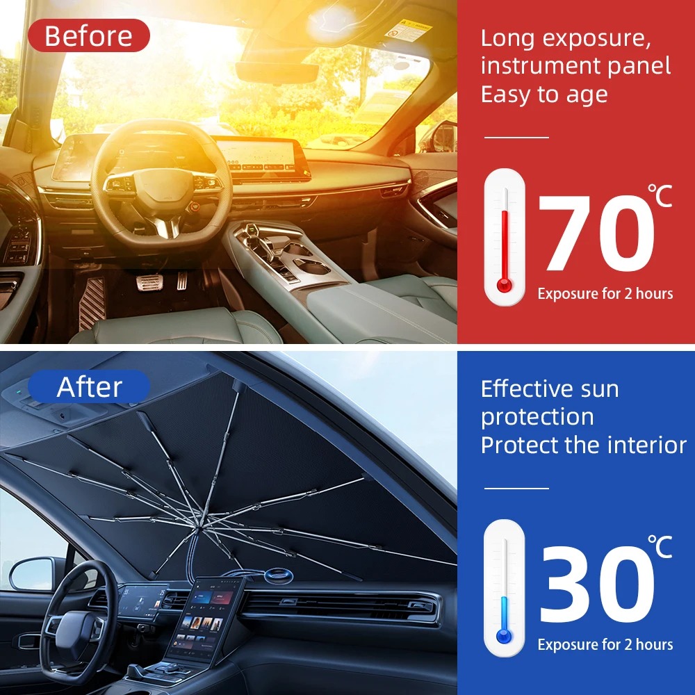 NUOVO Aggiornato Parabrezza pe - Car Sunshade Windshield Umbrella Foldable recensione e prezzo