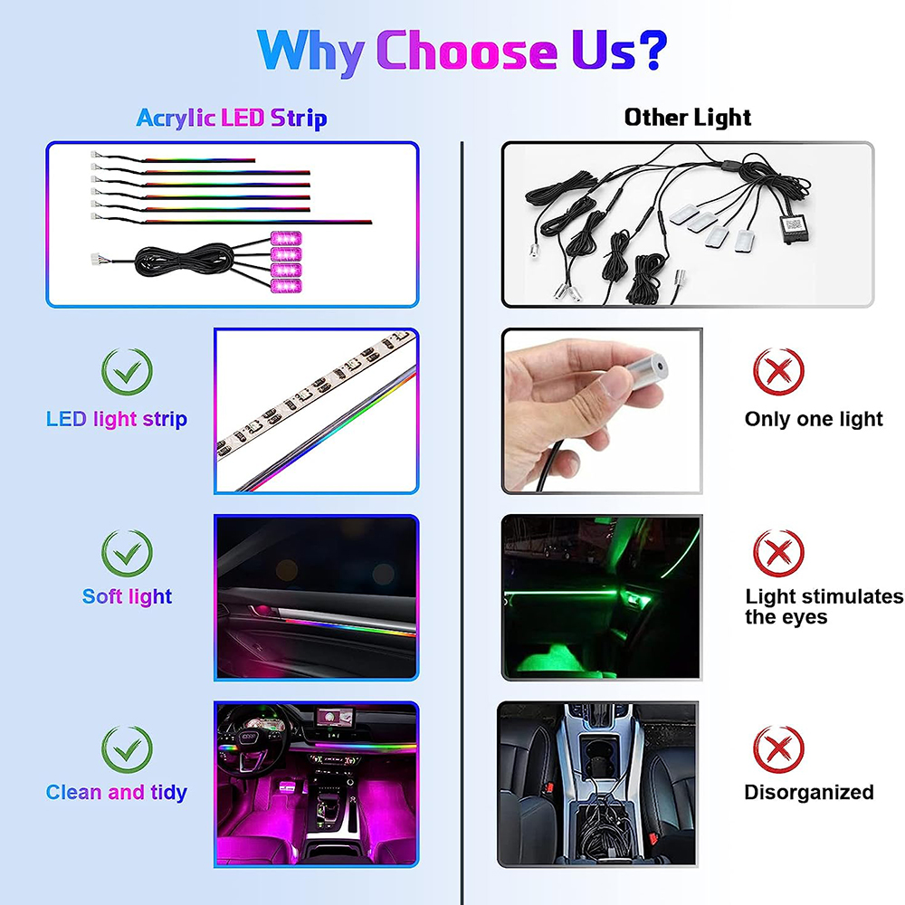 Neon Car Interior Ambient Ligh - Led Ambient Interior Car Lights App Control recensione e prezzo