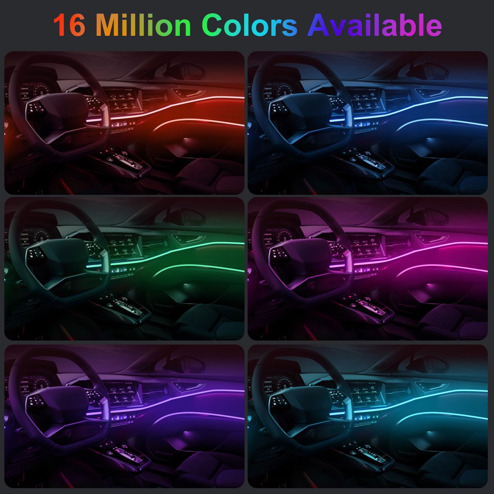 Striscia LED RGB Flessibile 12 - Led Ambient Interior Car Lights App Control recensione e prezzo